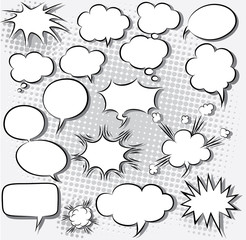 vector illustration of comic speech bubbles - 58090248