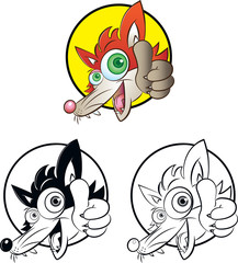 vector illustration of fox mascot doing thumbs up