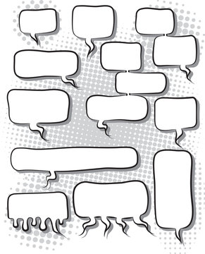 vector illustration of comic speech bubbles