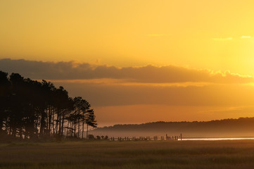 Dock and Golden Sunrise