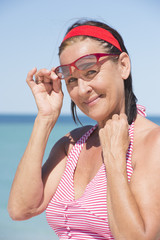 Friendly woman leisure lifestyle at beach holiday