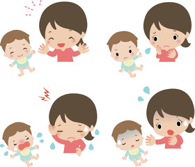 赤ちゃんとお母さんの表情