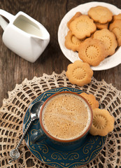 Cup of coffee and cookies