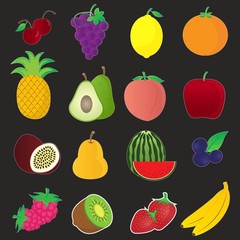 Fruits Icons Vector Collection