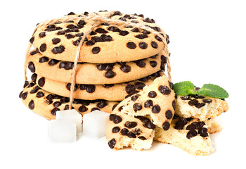 Chocolate chip cookies isolated
