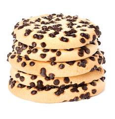 Chocolate chip cookies isolated