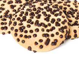 Chocolate chip cookies isolated