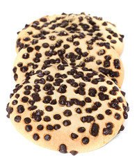 Chocolate chip cookies isolated
