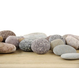 colored stones, different shape and texture on board