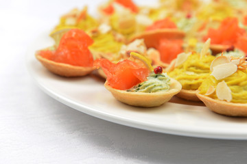 tartlets with  salmon