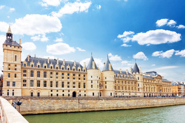 Castle Conciergerie and bridge, Paris, France.
