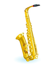 Fototapeta na wymiar golden saxophones