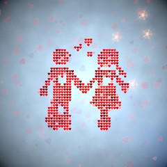 3d render of a tender partnership symbol of thousand hearts