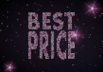 Illustration of a glowing best price symbol of glamour stars