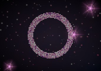 3d render of a glowing circle symbol of glamour stars