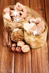 basket of cookies over wooden board