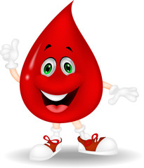 Blood cartoon giving a thumb up