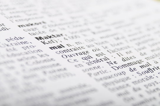 Dictionary at the word Bad