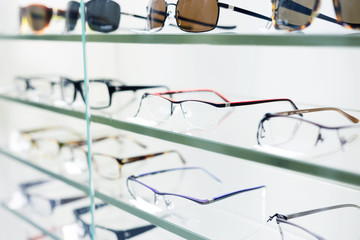 glasses displayed