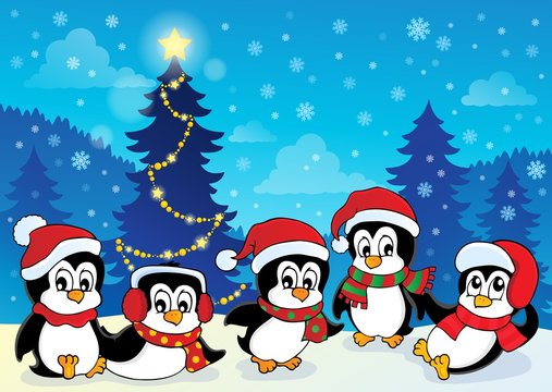Winter theme with penguins 4