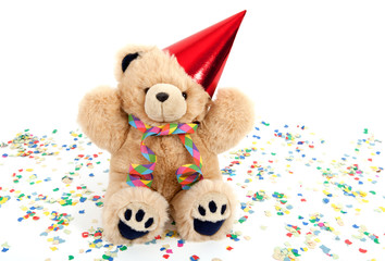 Teddy mit Partyhütchen