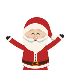 santa claus happy wave hands isolated