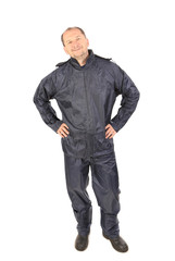 Fototapeta premium Man in waterproof clothes.