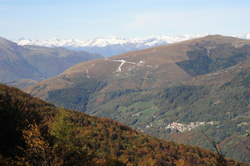 Autumn landscape of Colla Valley on the Swiss alps