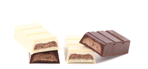 Chocolate bar with sweet creamy filling.