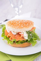 hamburger with salmon
