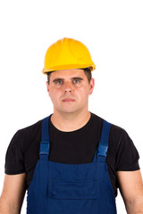 worker isolated in white