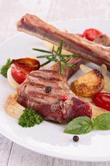 lamb chop and vegetable
