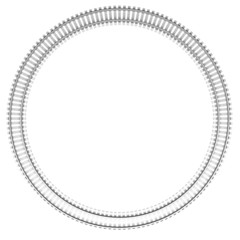 Single curved railroad track isolated