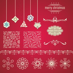 Christmas decorative Elements. Christmas decorations.