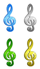 Set of treble clef