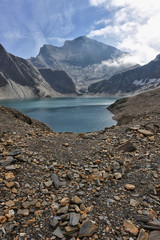 Lake of Swiss alps