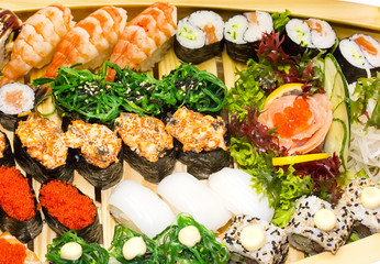 delicious seafood sushi at a Japanese restaurant