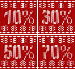 Christmas sale seamless knitted pattern