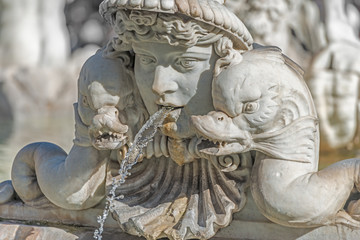 Roma, fontana del Moro (part.)