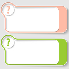 set of two abstract text boxes with question mark