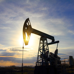 oil pump at sunset