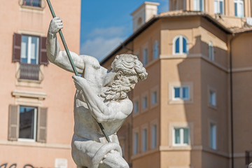 Roma, piazza Navona, fontana del Nettuno (part.)