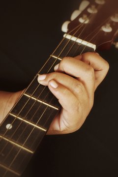 closeup of guitar