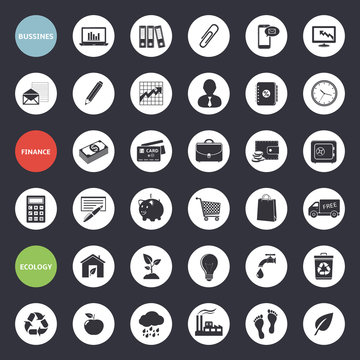 Set of web icons for business, finance and ecology