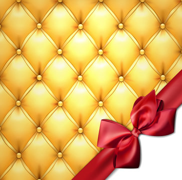 Golden vector upholstery leather pattern background.