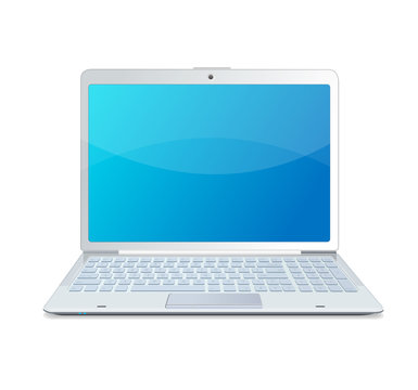 Vector laptop isolated white