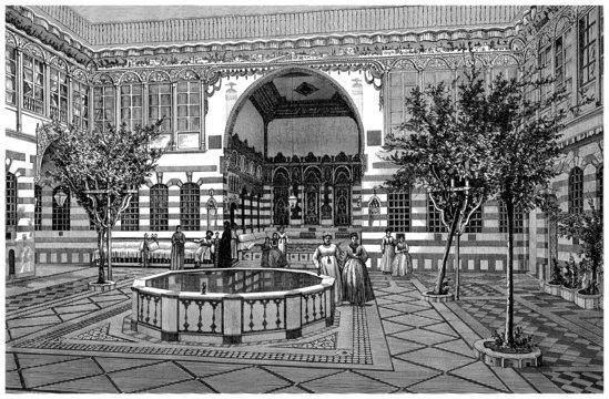 Interior House : Patio - Middle-East - 19th century
