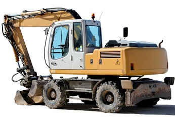 Pelleteuse excavatrice sur roues