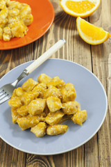 Chicken with orange sauce