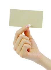 card blank in hand